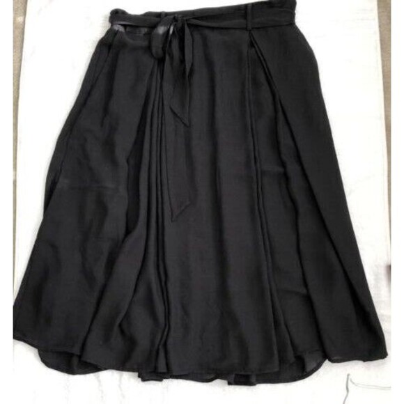 H&M Women's Zip Back Casual Solid Knee-Length Skirt Black Size 12 %% - Picture 11 of 11
